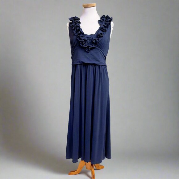 Lilly Pulitzer navy print Leena Ruffle Midi dress, size XL, NEW WITH TAGS!